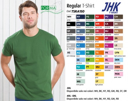 Colori maglietta da adulto JHK